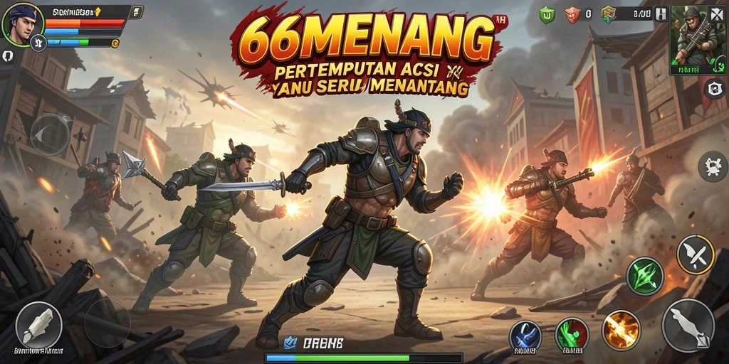 Tampilan aksi seru dalam gameplay 66MENANG.