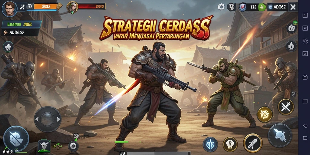 Screenshot gameplay ADG62 menunjukkan pertempuran taktis yang mendebarkan.