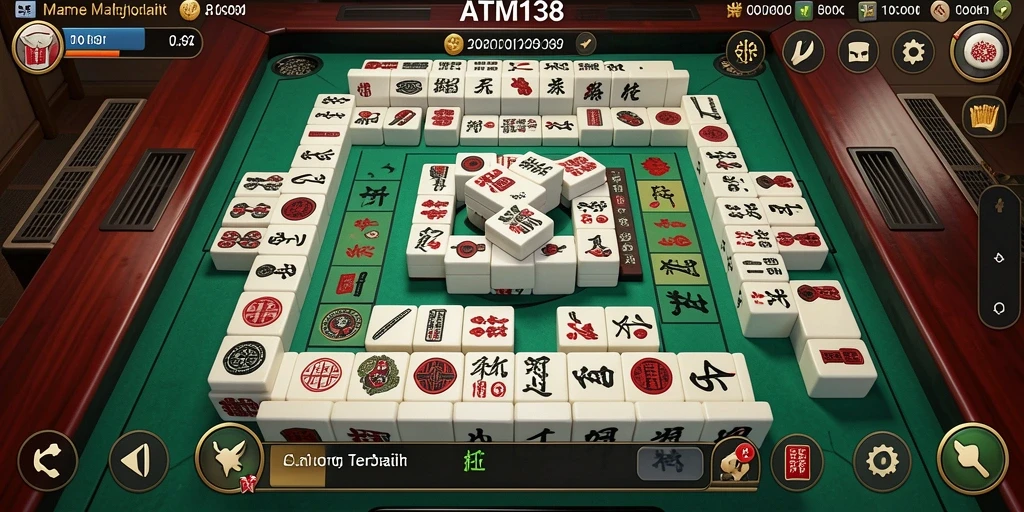 Screenshot permainan Mahjong dengan tampilan menarik dari ATM138.