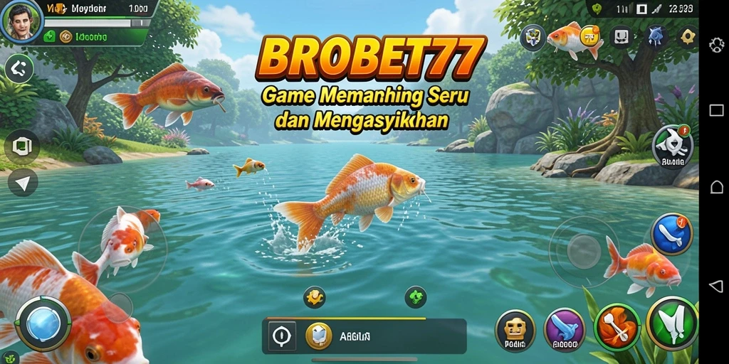 Tampilan gameplay memancing yang menarik di BROBET77.