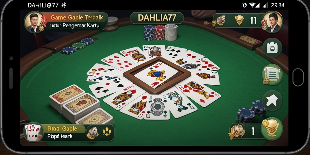 Tampilan utama <strong>DAHLIA77</strong> yang menunjukkan gameplay Gaple yang seru.