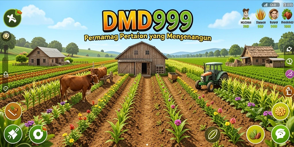 Screenshot DMD999 menampilkan gameplay pertanian yang mengasyikkan.