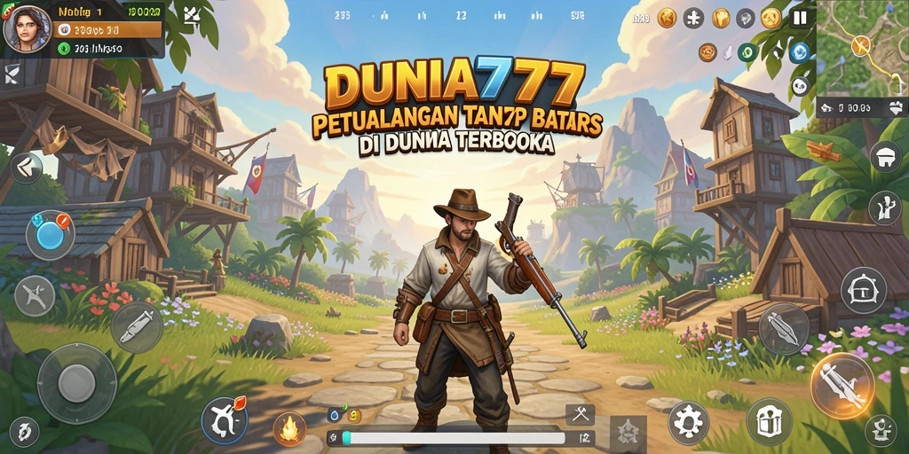 Tangkapan layar DUNIA777 menampilkan petualangan dalam dunia terbuka yang mengesankan.