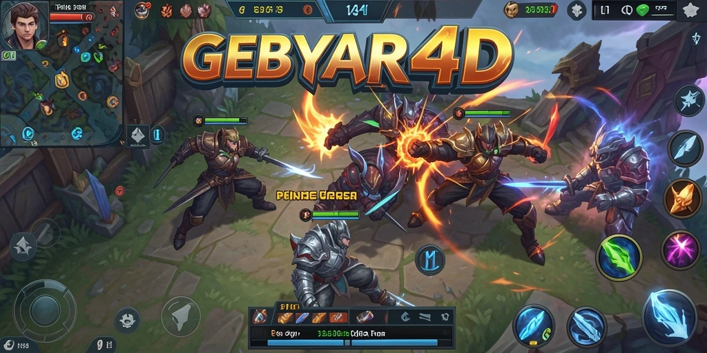 Tampilan aksi seru dalam GEBYAR4D dengan gameplay MOBA.