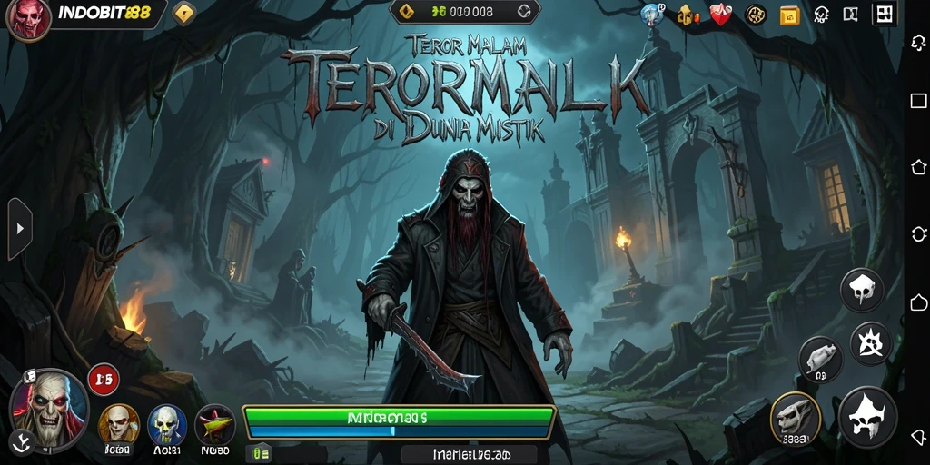 Screenshot gameplay yang menampilkan suasana mencekam di INDOBIT88.