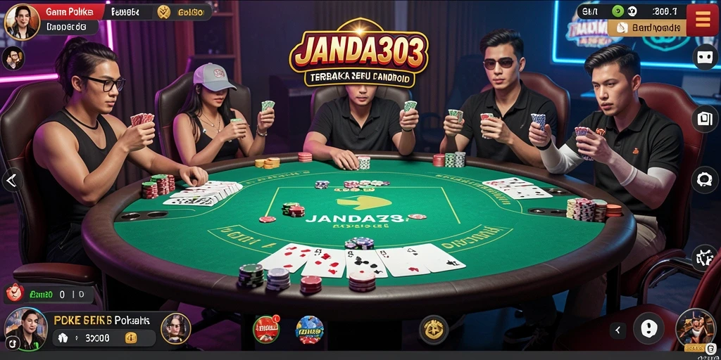 Tampilan gameplay Poker yang seru di JANDA303.