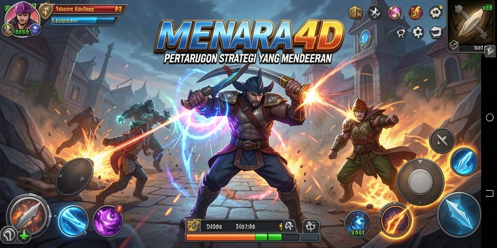Screenshot gameplay MENARA4D yang menunjukkan aksi strategi yang mendebarkan.