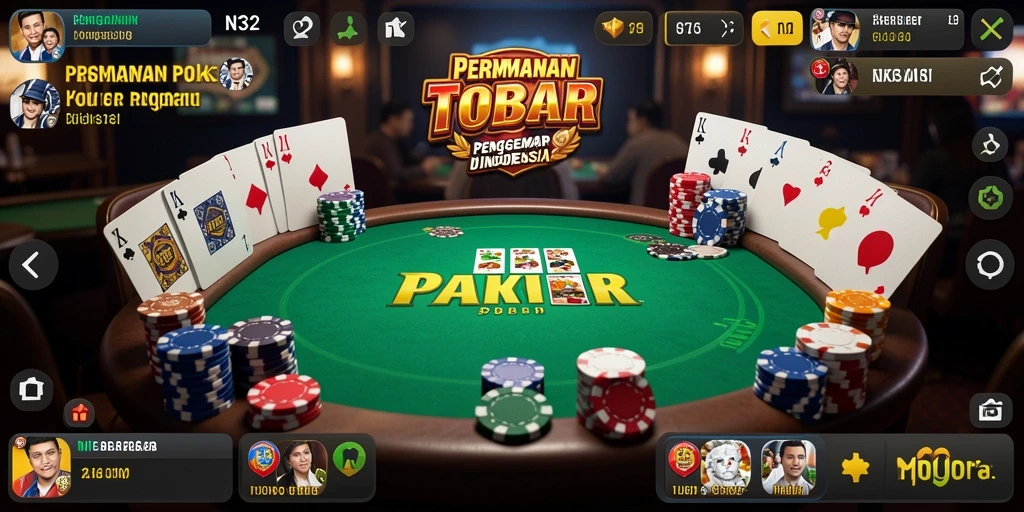 Tampilan gameplay N32 yang menarik dan interaktif saat bermain Poker.
