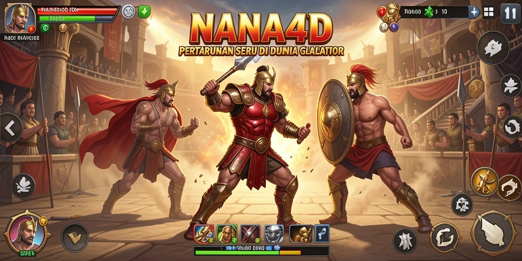 Tampilan gameplay NANA4D yang penuh aksi dan fight move.