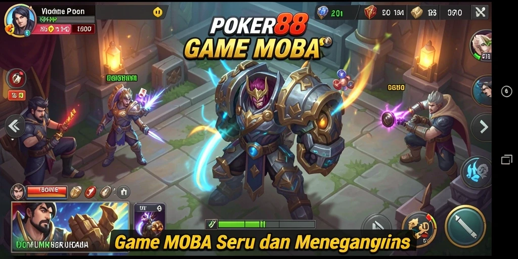 Screenshot POKER88 menampilkan aksi pertarungan tim yang mendebarkan.