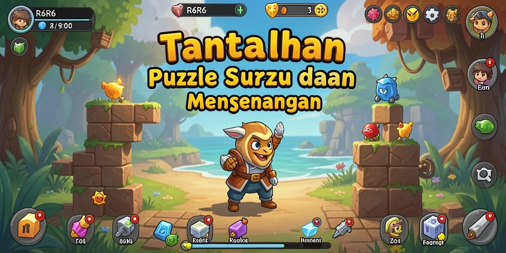 Skrinsut gameplay R6R6 yang menampilkan tantangan puzzle yang menarik.