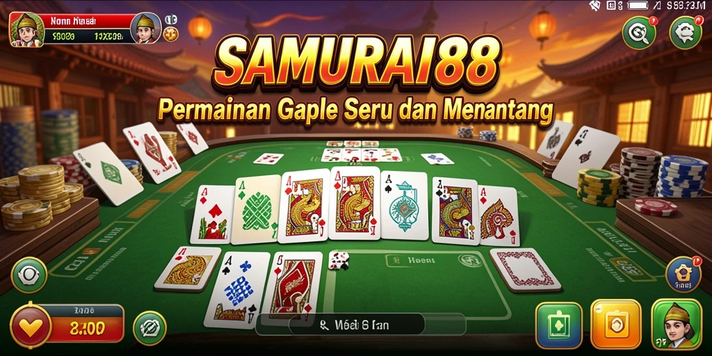 Tampilan gameplay Gaple di SAMURAI88 yang seru dan interaktif.