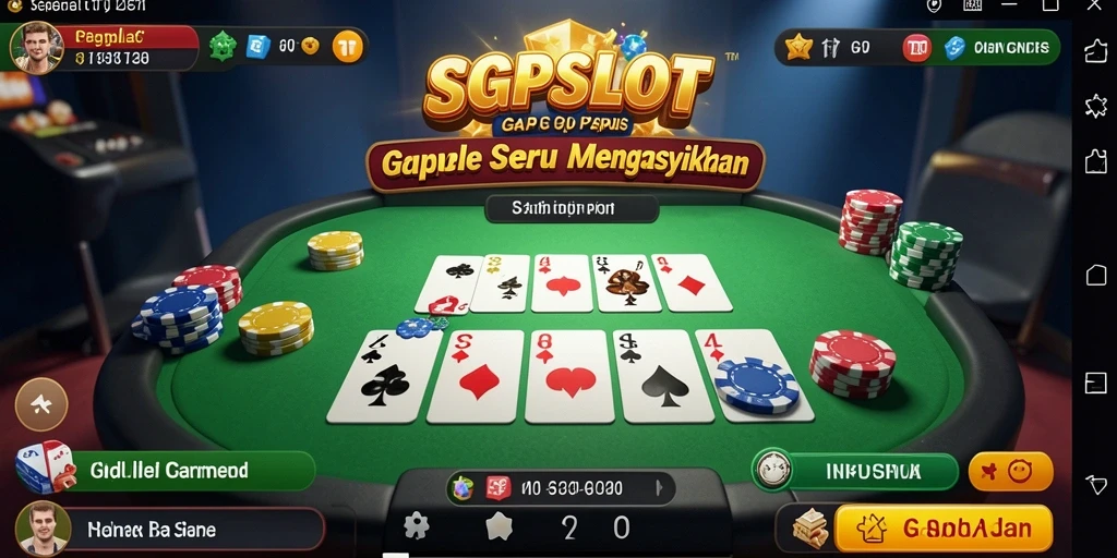 Screenshot gameplay SGPSLOT menampilkan serunya permainan Gaple.